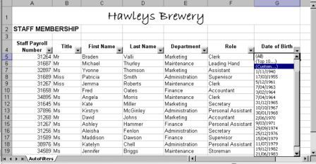 Data Table with AutoFilters