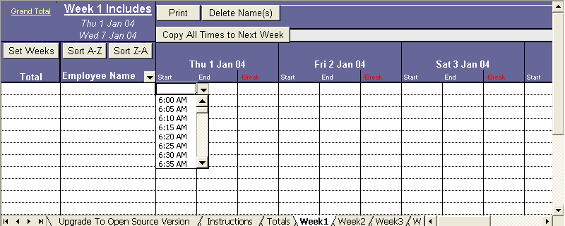 Excel Timesheet Template