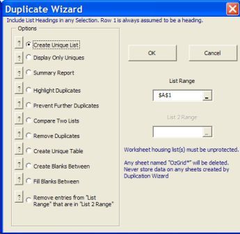 Excel Duplication Manager Excel Add-ins